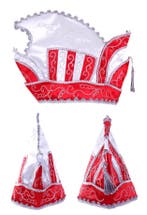 Prins Carnaval Steek Muts Rood Prinsenmuts Raad Elf Zilver W, Ophalen of Verzenden, Nieuw, Overige maten, Carnaval