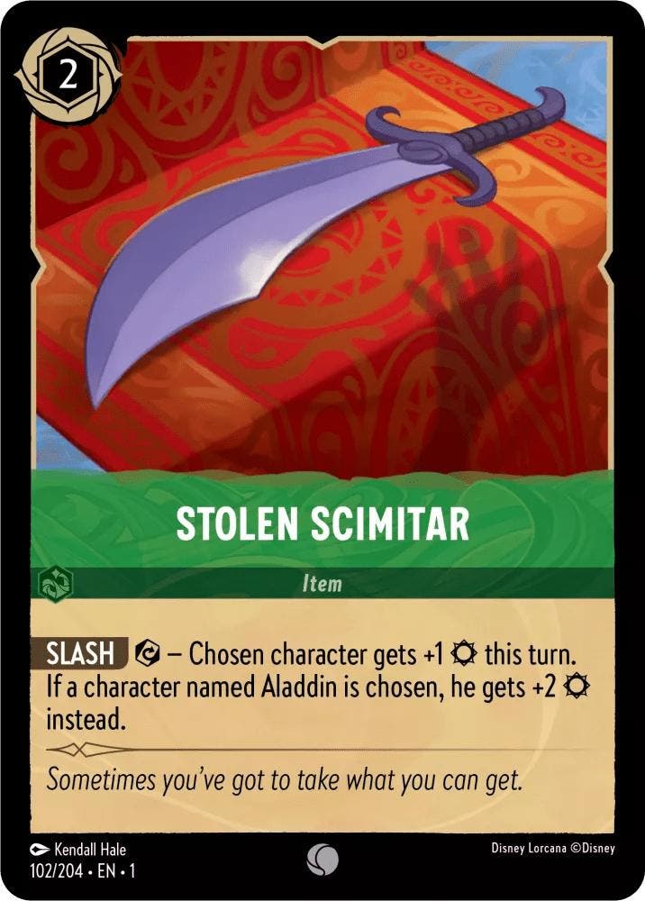 [102/204] - STOLEN SCIMITAR ENG NON-FOIL [M/NM], Verzamelen, Disney, Ophalen of Verzenden