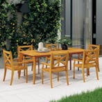 vidaXL Tuinstoelen 6 st massief acaciahout, Verzenden, Nieuw, Hout