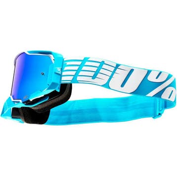 100% Armega Oversized Crossbril Sky - Blauwe Spiegel Lens, Verzenden, Nieuw met kaartje, Motorcrosskleding, 100%