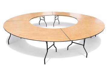 Set van 4x kwartronde klaptafels | Ø305cm | houten blad, Ophalen of Verzenden, Nieuw, Kunststof