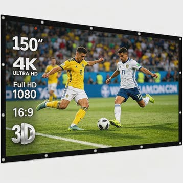 Opvouwbaar Projectiescherm 60-150 Inch 16:9 - Full HD, 2K, 4, Audio, Tv en Foto, Beamers, Verzenden, Nieuw