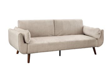 Slaapbank DIVANI 220cm 3-zits fluweel champagne beige -, Huis en Inrichting, Ophalen of Verzenden, Nieuw