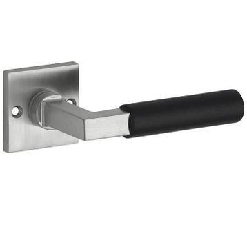 Deurklink op ongeveerd rozet Bauhaus ebben mat nikkel, Verzenden, Nieuw