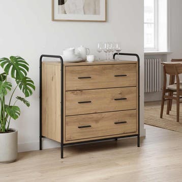 vidaXL Ladenkast Artisanaal eiken 70 x 39,5 x 71 cm Bewerkt, Verzenden, Nieuw