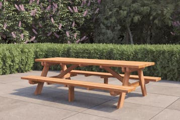 Rockwood® Picknicktafel Hardhout Giant (4,5cm dik) 2.50m, Tuin en Terras, Picknicktafels, Ophalen of Verzenden, Nieuw, Rechthoekig