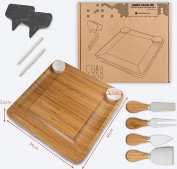 Kitchen brothers bamboe kaasplank, Huis en Inrichting, Verzenden, Nieuw