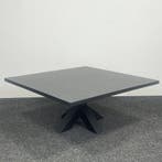 Zwarte Salontafel met Metalen Kruispoot, Ophalen of Verzenden, Gebruikt