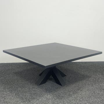 Zwarte Salontafel met Metalen Kruispoot, Ophalen of Verzenden, Gebruikt