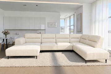 U-Bank Bloemendaal - u-banken - Creme, Nieuw, 150 cm of meer, Stof, 300 cm of meer