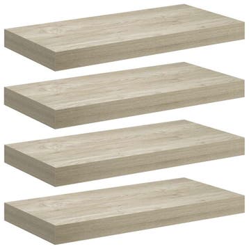 Zwevende boekenplanken - MDF Eiken - Tweedekansje - OP=OP, Ophalen of Verzenden, Gebruikt