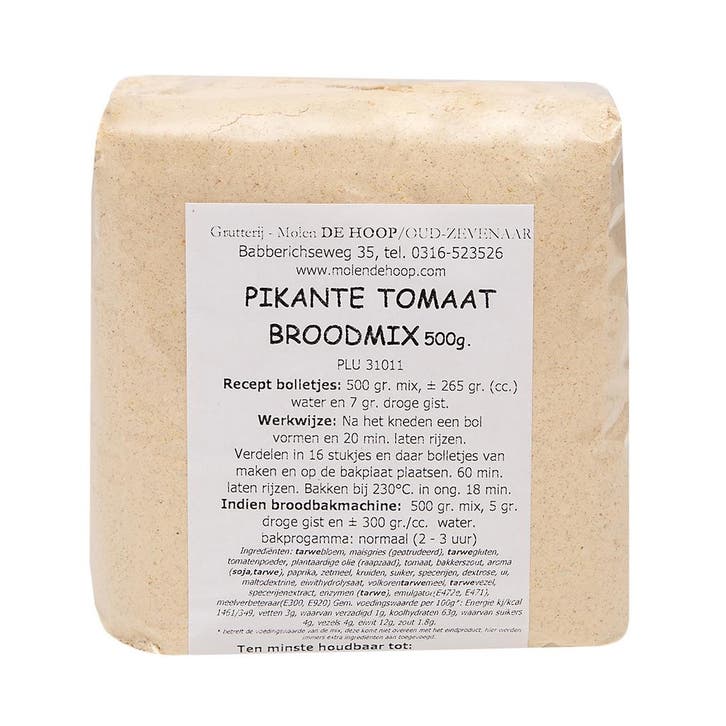 Molen de Hoop Pikante Tomaat Broodmix 500 gr, Hobby en Vrije tijd, Taarten en Cupcakes maken, Nieuw, Verzenden