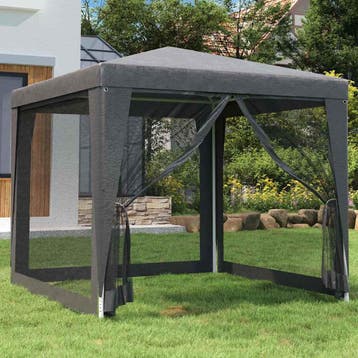 vidaXL Partytent met 4 mesh zijwanden 2,5x2,5 m HDPE, Verzenden, Nieuw, Partytent