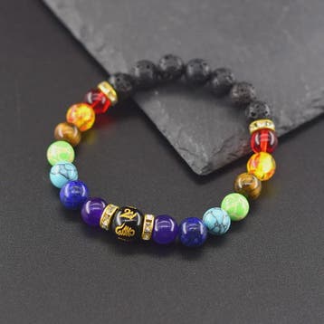 7 Chakra Armband Natuursteen - Helende Kristallen voor Manne, Verzenden, Nieuw