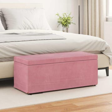 vidaXL Kruk Roze 101 x 41 x 40 cm Velvet en Gefabriceerd, Verzenden, Nieuw