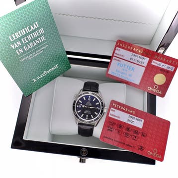 Omega Seamaster Planet Ocean 42mm 2901.50.91; Automatisch..., Ophalen of Verzenden, Gebruikt, Leer, Overige merken