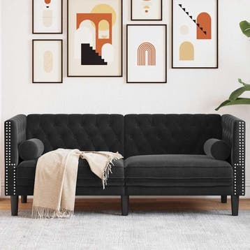 Chesterfield Bank Fluweel | Tweedekansje | OP=OP, Huis en Inrichting, Minder dan 75 cm, 150 tot 200 cm, Chesterfield, Ophalen of Verzenden