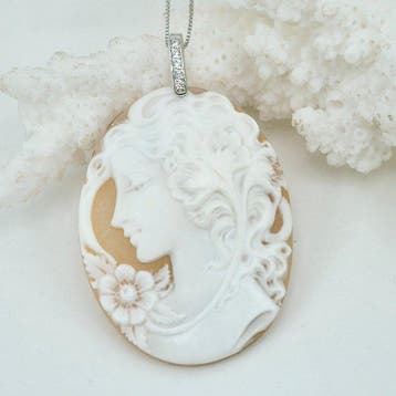 Zilver - Cameo - Handgegraveerde camee, Antiek en Kunst