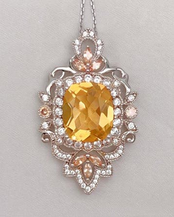 Zonder minimumprijs - Halsketting Zilver Citrien - 5,6 ct -, Nieuw