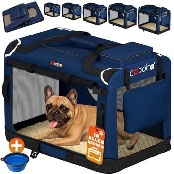 Hondentransportbox Blauw M 60x42x44cm (Voor in Huis), Verzenden, Nieuw