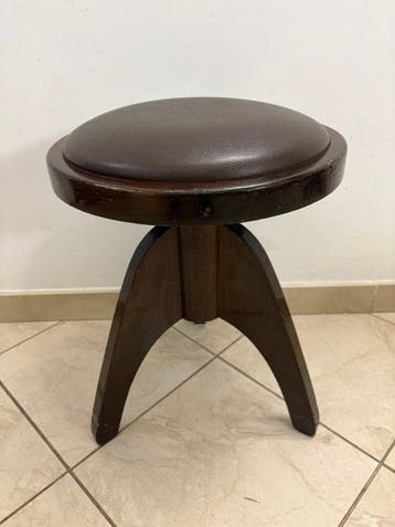Kruk - Walnoot, Leder - Pianokruk