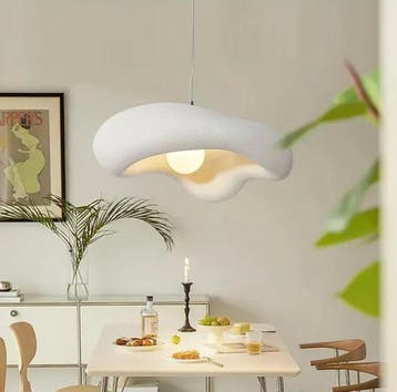 Crème Scandinavische Hanglamp – Moderne Wabi-Sabi Plafondlam, Verzenden, Nieuw