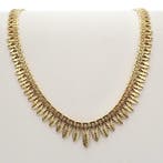 Vintage gouden dames collier (Ketting), Ophalen of Verzenden, Gebruikt, Overige kleuren, Goud