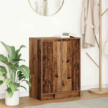 vidaXL Dressoir 57x34x76 cm bewerkt hout oud houtkleurig, Verzenden, Nieuw, 50 tot 100 cm, 25 tot 50 cm