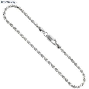 Zilveren rope armbandje 3 mm, Verzenden, Nieuw, Zilver