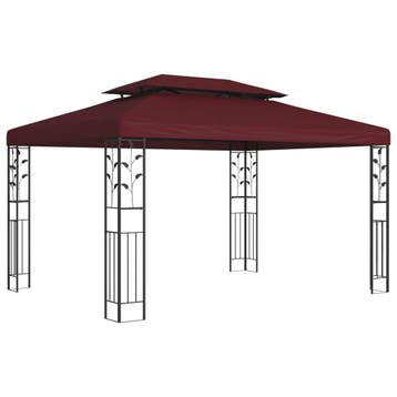 vidaXL Paviljoen 3,97 x 2,96 x 2,68 m Wijnrood Polyester en, Verzenden, Nieuw