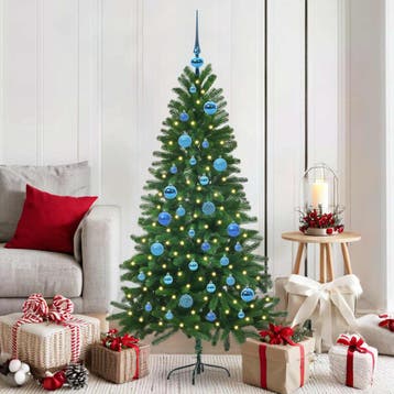 vidaXL Kerstboom met 150 LED met standaard Groen 150 cm PE, Verzenden, Nieuw