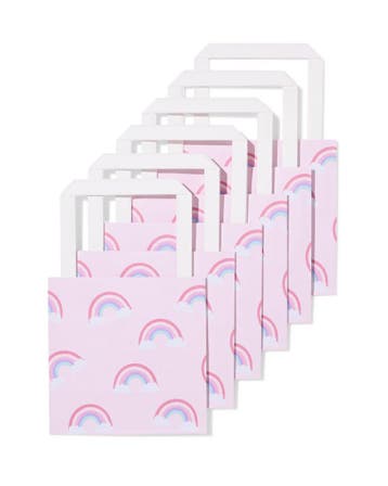 HEMA Cadeautasjes S 21x13x21cm regenboog - 6 stuks, Kleding | Dames, Verzenden, Nieuw