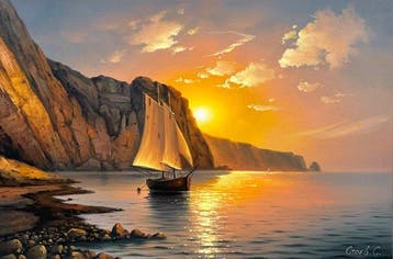 Sergei Stoev (1971) - Sea bay at dawn