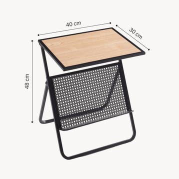 Bijzettafel Jäller met tijdschriftenrek 48x40x30 cm zwart en, Verzenden, Nieuw