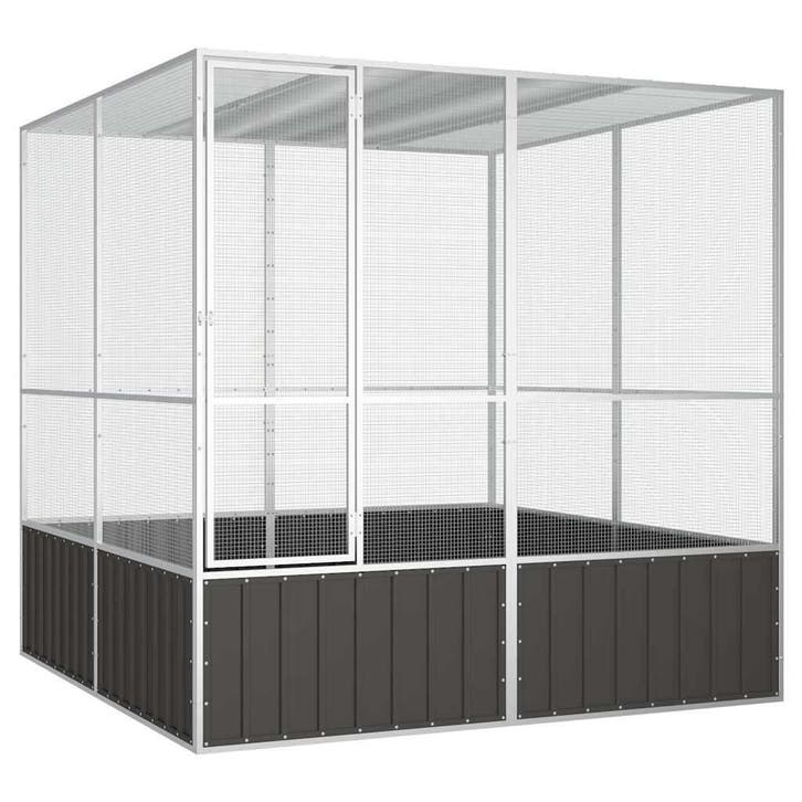 vidaXL Vogelkooi 213,5x217,5x211,5 cm gegalvaniseerd staal, Dieren en Toebehoren, Overige Dieren-accessoires, Nieuw, Verzenden