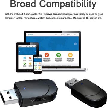 Bluetooth 5.0 adapter plug and play - bereik 10 m USB -, Audio, Tv en Foto, Ophalen of Verzenden, Zo goed als nieuw