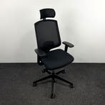 Bureaustoel Mesh met Hoofdsteun - Zwart, Gebruikt, Zwart, Ophalen of Verzenden, Bureaustoel