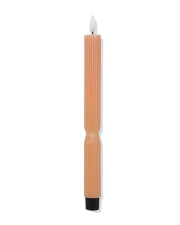HEMA Led huishoudkaars 2.3x29cm ribbel naturel, Verzenden, Nieuw