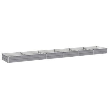 vidaXL Verhoogd Tuinbed Grijs 480 x 80 x 24 cm koudgewalst, Minder dan 30 cm, Verzenden, Nieuw, Metaal