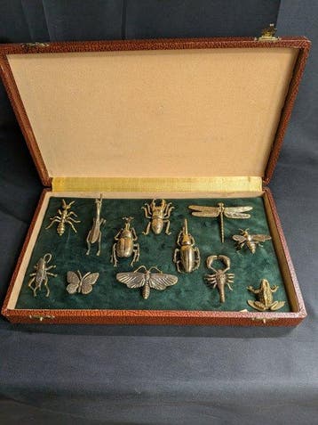 Messensteun (12) - Metaal - Insecten