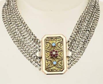 Zonder minimumprijs - Halsketting Zilver - Zilveren choker, Nieuw