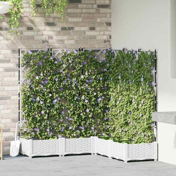 vidaXL Plantenbak 5 st Wit 120 x 120 x 125,5 cm PP, Verzenden, Nieuw, 100 cm of meer