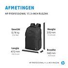 Tas 17,3 HP Professional Backpack Zwart (Tassen, Laptops), Computers en Software, Laptophoezen, Ophalen of Verzenden, Nieuw
