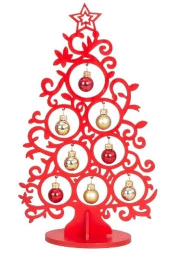 Kerstboom van hout Rood 30cm (Decoratie voor binnen), Diversen, Ophalen of Verzenden, Nieuw