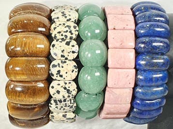 5 Armbanden: Rodoniet, Groene Aventurijn, Lapis Lazuli,