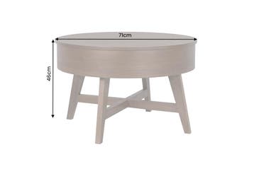 Salontafel KYOTO 70cm rond met opbergruimte mango hout, Huis en Inrichting, Tafels | Salontafels, Ophalen of Verzenden, Nieuw