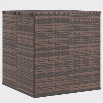 Bruine PE Rotan Kussenbox 100x97.5x104 cm - Weerbestendige T, Verzenden, Nieuw
