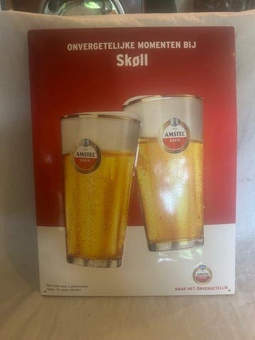 Amstel bier - Reclamebord - blik