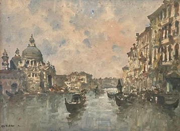 Giuseppe “Bepi” Marino (1916-1975) - Veduta di Venezia con, Antiek en Kunst