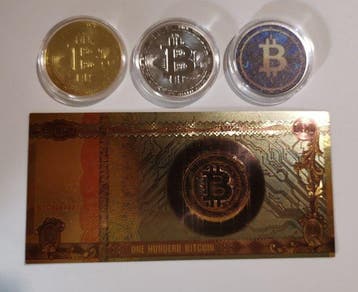 Duitsland. BitCoin ND, 4 x BitCoin Medal & Banknote (Zonder